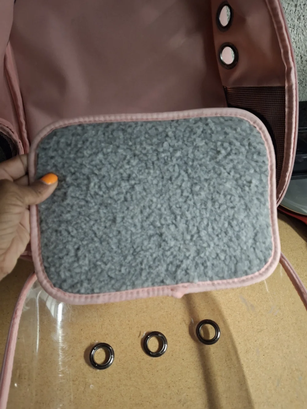 Clear Bubble Pet Carrier Backpack in Blush Pink